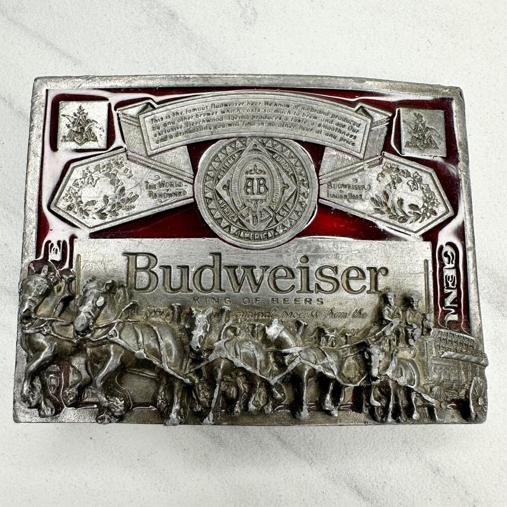 Vintage Budweiser Clydesdale Belt Buckle Made in USA ✨